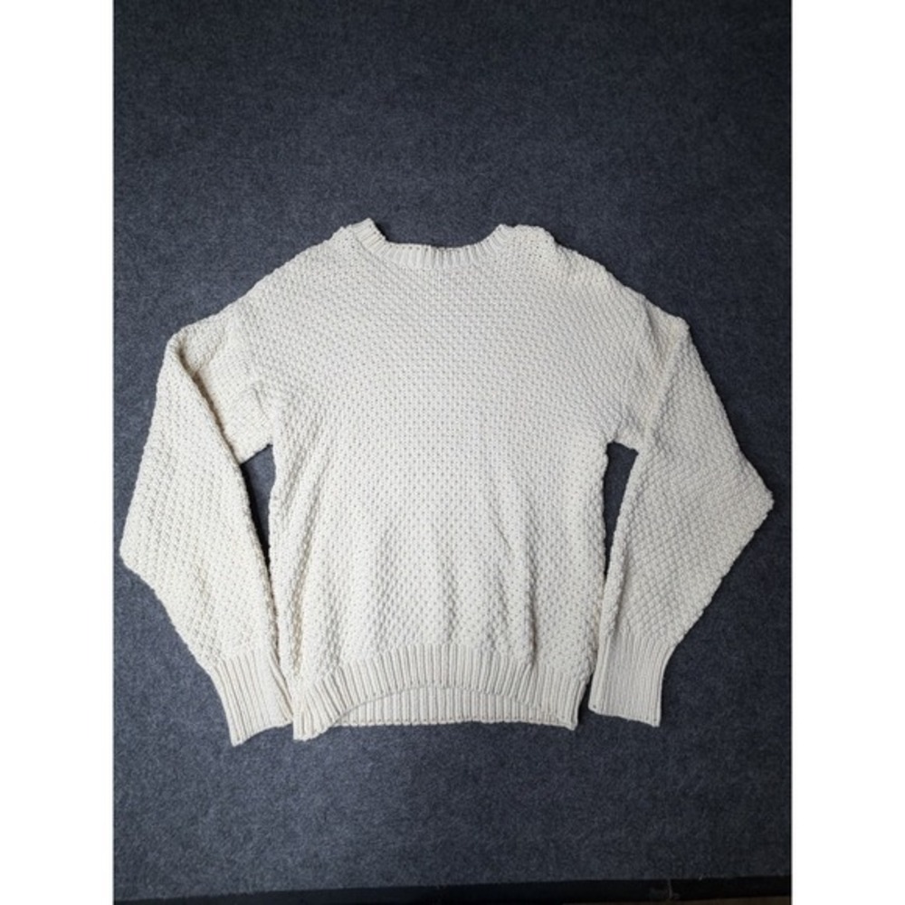 VTG Duck Head Knit Sweater Womens M Pullover Crew Neck Ivory 100% Cotton USA